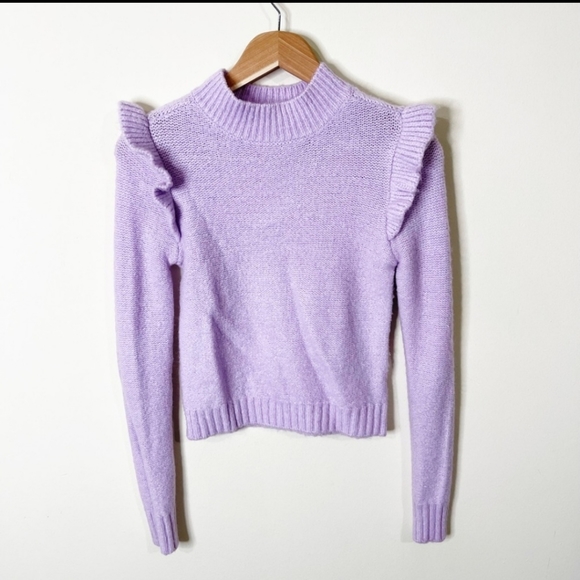 Wild Fable lavender ruffled shoulder mock neck - Picture 3 of 7